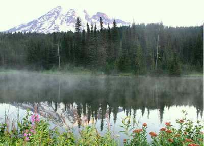 42 mist on the mountain lake