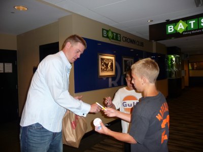 Andy and Jordan meeting Orioles Catcher Matt Wieters