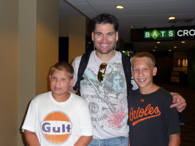 Jordan, Orioles player Luke Scott, and Andy