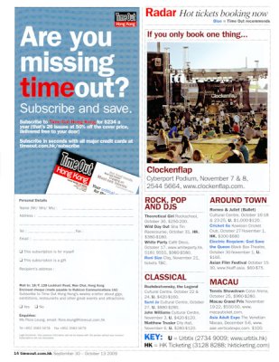 Clockenflap images in Timeout Sept/Oct 2009