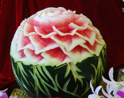 Carved watermelon
