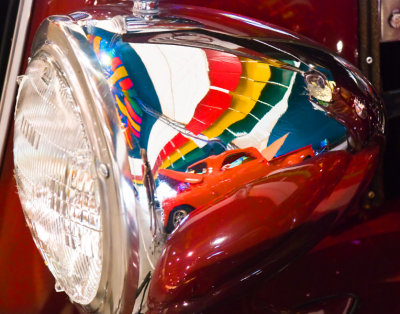 Reflection of a Car Show