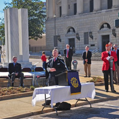 Mayor Strange at Cenotaph Park