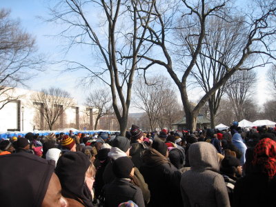 More crowd. Smithsonian Museum of American History on the left.