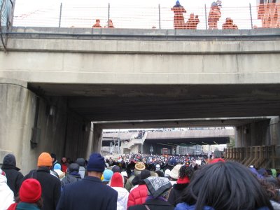 Takin' it to the streets, in search of a metro that wasn't closed due to overcrowding.