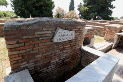 What used to be a fish market at Ostia Antica