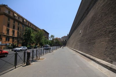The Vatican's perimeter wall coming from Ed's apt.