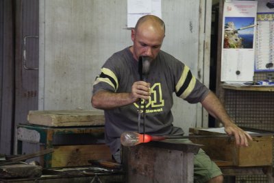 Glass artist in Murano