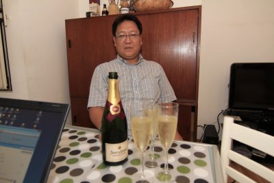 Birthday champagne at  Taberna del Valle