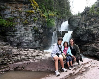 Beth and the Kids at St Mary Falls.jpg