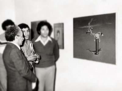 At the opening of my first solo painting exhibition - March 19, 1979