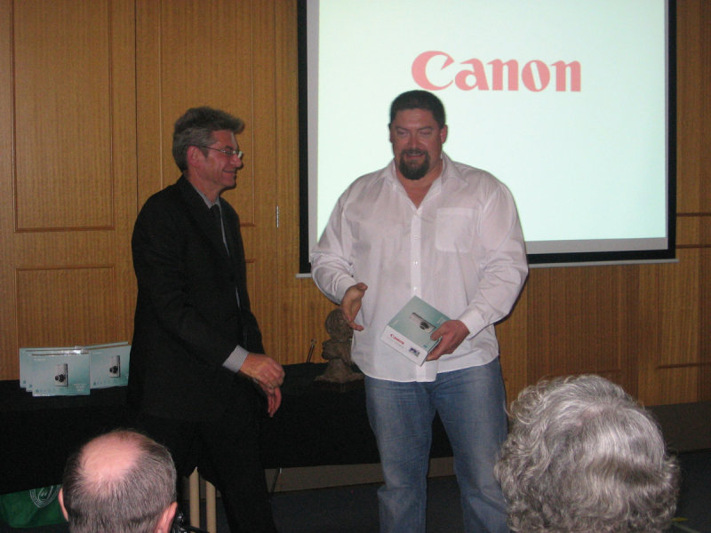 Presented with a Canon camera