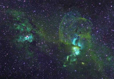 NGC 3576 & NGC 3603 in Ha SII Ha OIII