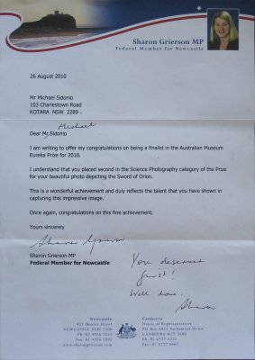 Letter from my Federal Member of parliament
