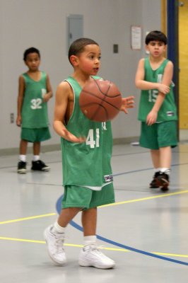 my favorite basketball player.........Brayden's first game!