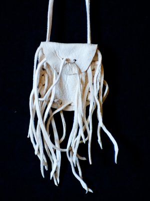 12   medicine pouch deer hide, $10