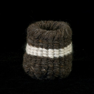 8   brown wool with white silk