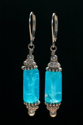 peruvian blue opal earrings 3, all findings are sterling silver, limited supply of this large size. 