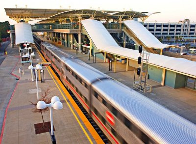 Fast Caltrain at Millbrae BART