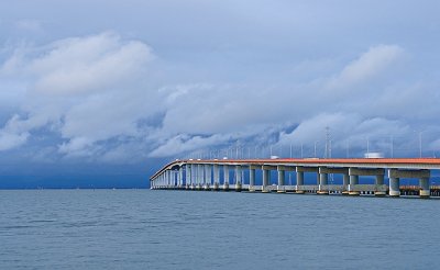 San Mateo-Hayward Bridge on a gray day