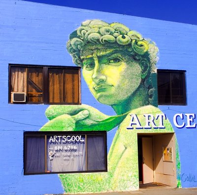 Redwood City Art Center's green David
