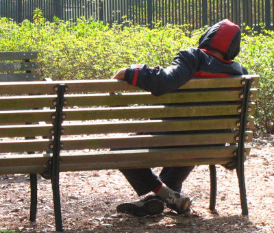 Homeless in Hermann Park