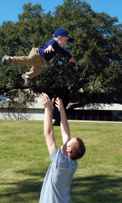  In flight Benny ( My grandson and his daddy ,Troy)