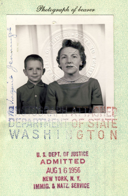 1956: Passport for trip to Ireland and Scotland.