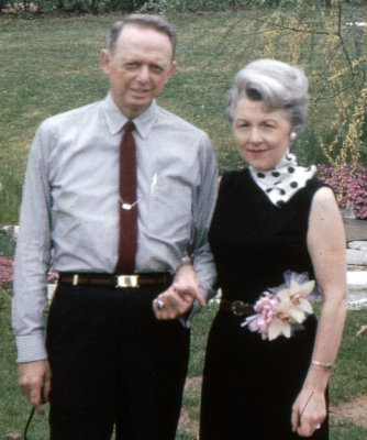 1965: Arlington, VA. Dad and Mom on Mother's Day. The way I remember them.