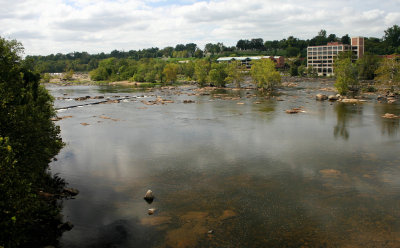 View NW from Belle Isle footbridge.