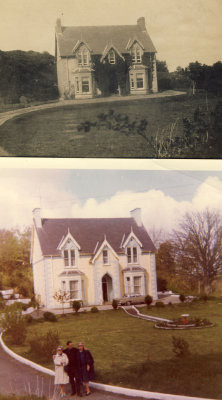 1967: Brookehill: Killybegs, Donegal, Ireland c. 1925 (top) and 1967. From left in bottom photo: Mom, Donal, Alethea