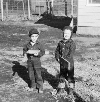 c. 1954 Tachikawa AFB, Japan. With friend Doug Exon (left).