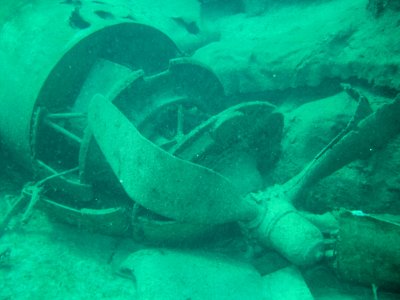 Engine from DC-3. Nassau, Bahamas