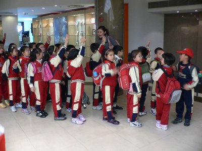 Schoolchildren at the TV tower