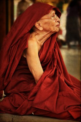 Monk at Shwedagon Temple Yangon