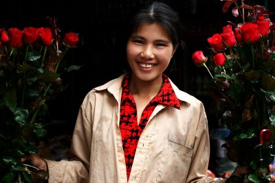 Flower vendor in Hanoi