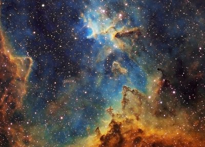 IC1805 - Heart Nebula and Melotte 15 in HST palette