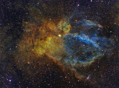 Sh2-157 (Lobster Claw Nebula) in HST palette