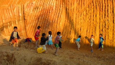 Children Playing on Construction Site