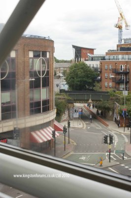 Kingston's Bentalls Centre: looking off the bridge EAST