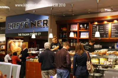 Kingston's Bentalls Centre: Caffe Nero in the basement