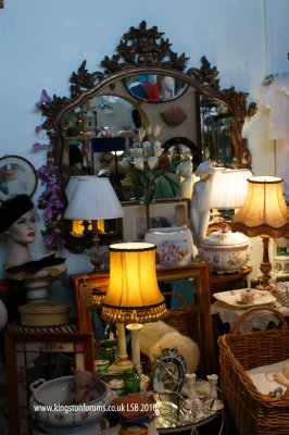 Antiques Shop on the Old London Road, lamp shades