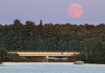 Full Moon Over Cross Lake