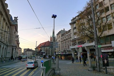 Lausanne at dusk