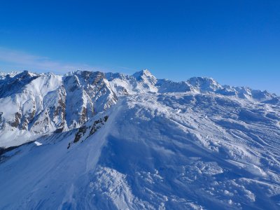 Dernier regard sur le sommet du jour, Grand Combin et Mont Vlan  l'arrire-plan