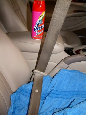 To clean the seatbelts-tried the Vanish first...sprayed it on, give it a scrub with nail brush but only partially successful