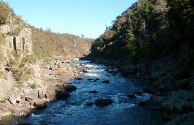 Quietly brooding waters heading down Cataract Gorge