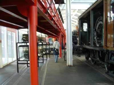 Display room of trains