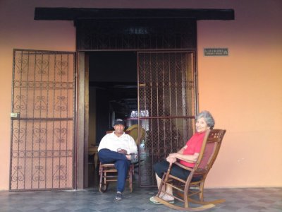Elderly couple lounging, Granada, Nicaragua