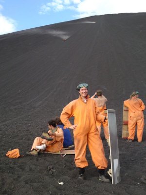 Boarded down Cerro Negro vulcano at 46 km/h!